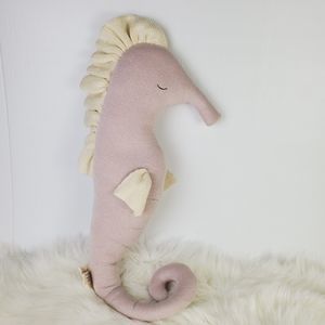 Meri Meri Bianca Seahorse Pink Shimmer Iridescent Knit Plush 24"